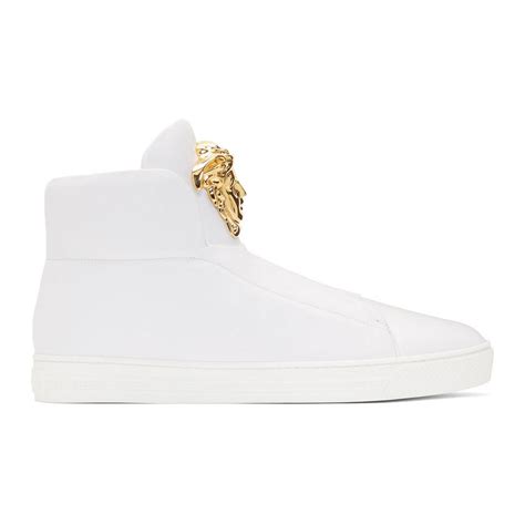 versace white slip on|Versace sneakers white label.